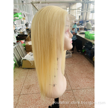 Wholesale Brazilian Virgin 100% Human Hair 613 Full Lace Wigs for Black Women Blonde Straight 13*4 Transparent Lace Front Wigs